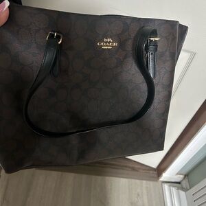 Coach Signature Brown and Black Tote Bag
